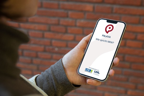 Handy-Bildschirm mit Startbildschirm der PALAVA-App
