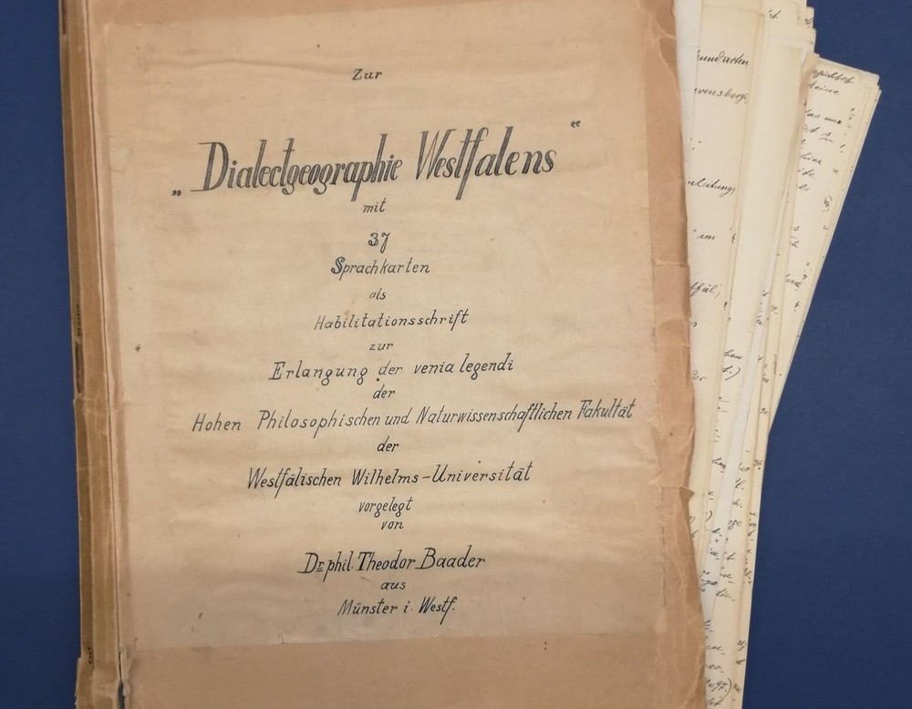 Theodor Baaders  Habilitationsschrift "Zur Dialectgeographie Westfalens" aus dem Jahr 1920
